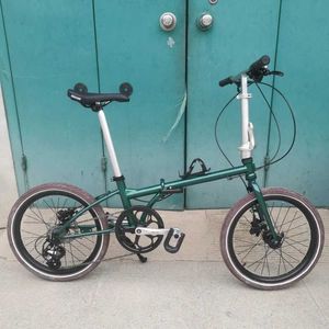 Bikes 20 inch CRMO steel folding bicycle 9-speed oil brake variable speed bicycle 52T crank box 9-speed city folding bicycle Q240523