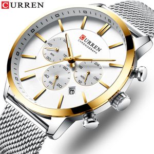 New Curren Watch Men Chronograph Quartz Business Mens Watch Top Brand роскошные водонепроницаемые запястья Reloj Hombre Saat 211r