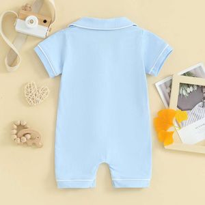 Baby Boy Girl Pamas Romper Cute Short Sleeve Button Down Jumpsuit Sleepwear Infant Sleepers L2405