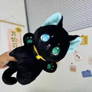 Animais de pelúcia de pelúcia 25 cm de gato preto e branco PLUSH AGRAVE