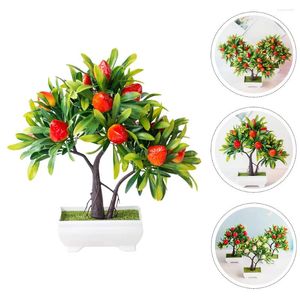 Fiori decorativi piccoli piante artificiali simulazione fragola fragola decorazione per la casa decorazione bonsai desktop adornment in plastica da frutto