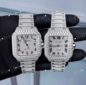 Moissanite Watch Genialne Cut Moissanite Watch Hip Hop Diamond Watch luksusowa kolekcja zegarków Automatyczna diamentowa zegarek na prezent