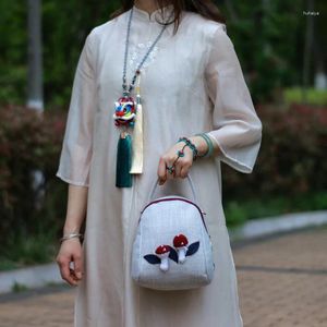 Abendtaschen nationale Trendschnur Applikationen kleine Handtaschen! Schöne Drucke Frauen Mehrzwecke One-Shoulder-Tasche Lady Leinwand Träger