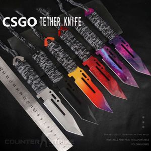 2022 Classic CS GO TACTICAL STATIONARY SURVIVAL SEVEL DEWESH CAMPING NIFE with Leather Sheath Excisite ToolL2405