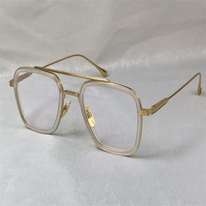 Projekt mody męski okulary optyczne 006 kwadratowa karetka Złota Rama prosty styl przezroczysty okulary najwyższej jakości przezroczysty obiektyw 227Y