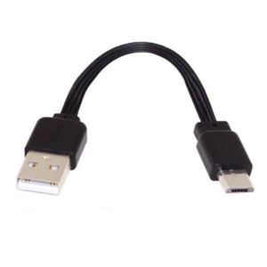 Svart 0,1 m typ-C USB-A B C MINI MICRO USB Male till USB-A 2.0 Male Soft Silicone mantel platt kort datakabel 30Awg