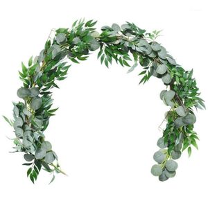 Eucalipto artificial guirlanda faux silk eucalipto folhas folhas artesanais Garland cenário de cenário de arco decoração de parede de arco14454387