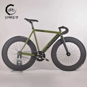Rowery kolosy stałe rower rowerowy mięśnia aluminiowa Fork węglowy Pojedyncza prędkość 53 cm 55 cm stałego roweru toru z zestawem kół węglowych 88 mm Q240523