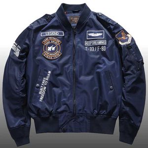 Herrjackor Mens Spring Hip Hop Tactical Motorcykeljacka MA-1 Pilot Bomullsjacka Mens Baseball Bomber Jacket S-3XL Q240523