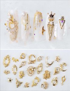 Mode 20 stilar olika typer nagelkonst nagel dekorationer glitter legering smycken strass diy nageltillbehör6589766