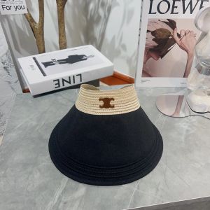 Largura de chapéus solar designer moda de chapéu vazio viseiras de verão chapéu de palha ladras ajustáveis tampas de chapéu de praia cyg24052405-6