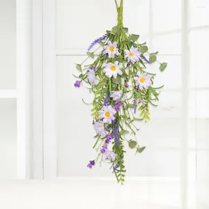 Декоративные цветы украшения двери фальшивый цветочный цветочный добыль 60 см ромашки венок 1 швейца