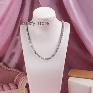 Sliver Moissanite Tennis Necklace 925 Sterling Sliver vvs moissanite diamond tennis chain 2mm