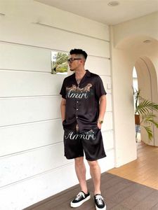 24SS Stylish Hawaiian Designer Men's Casual Shirt Set Floral Alphabet 3D Printed Summer Beach Resort Beach Shirt Set Size M-XXXL #A1