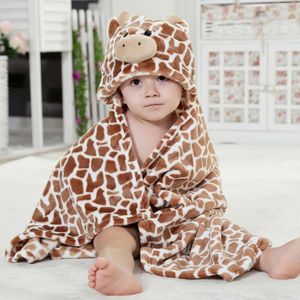 Kaffee Kuh Vieh Tier Cosplay Kapuze Baby Kind Jungen Flanell Badetuch Handtuch Wickel Bademant