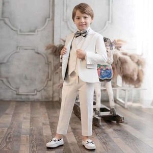 Pantaloni per giubbotti per bambini ceremonia 3ps tuta per fotografia di fiori ragazzi bianchi abbigliamento per feste per bambini costume performance dfe802