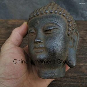 Decorative Figurines Rare Chinese Old Buddhism Feng Shui Iron Carving Buddha Statue