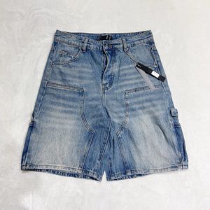 USA 24SS Fashion Mens Plus Size Cargo Denim Shorts Casual Vintage Washed Styles Shorts Jeans Byxor Bottoms 0524