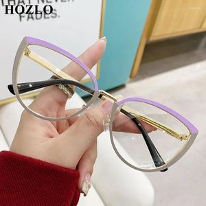 Sunglasses Fashion Metal Women Cat Eyes Blue Light Blocking Reading Glasses Magnifier Ladies Farsighted Spectacles Longsighted Eyeglasses