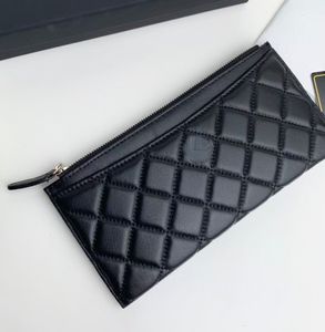 Luxus echtes Leder langer Brieftaschen Klassische Frauen -Designer -Geldbörsen und Handtaschen Marke Fashion Billfold Caviar Leder Kreditkartenhalter Geld Clip Clutches 2756