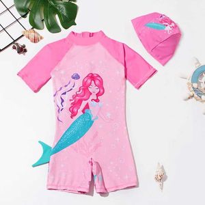 Einszene Einszene Kinderschwimmanzug Mädchen ein Stück Meerjungfrau Badeanzug Cartoon Baby Schnelltrocknen ein Stück Badeanzug WX5.23