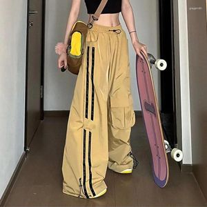 Frauenhose Y2K Style Baggy Fracht Sommer Frau Grunge Flüssigkeit Koreaner Mode Hip Hop Hippie Weitbein Techswear -Hosen Frau Frau