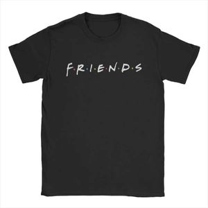 Camiseta feminina Mens Amigos programa de TV Camisa Tops de algodão engraçado SLVE SLVE SLVE ROUN
