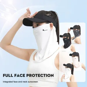 Berets Женская защита от солнца МАСКА SUMPAR ANTI-UP дышащее полное лицо шелк шелк