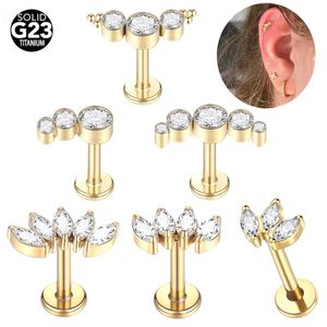 1PC G23 EAR TRAGUS TRAGILAGE HELIX DAITH Piercing Studörhängen för kvinnor Intern tråd LABRET LIP RING 16G 240523