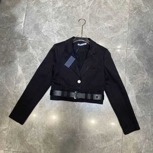 Menas de fôlego Blazers Jacket estilo casual com espartilho de cinto Lady Slim Moda