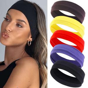 Summer Sports Head Bands for Women Fiess Run Yoga Bandanas Solid Color Bands elásticos Acessórios para cabelos de maquiagem Alongamento 2023 L2405