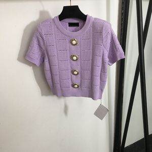 أزياء جوفاء T Shirt Pullover Designer Tees Girls Short Sleeve Dorts 5 Colour