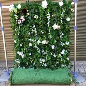 Dekorativa blommor spr 3d bred växtgrön vägg med för firande bröllopsbakgrund