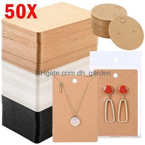 Taggar Priskortörhängen Halsband Displaykort för DIY -smycken Boxade och förpackningskartong Hang Tag Ear Studs Paper Drop Delivery OT6FF