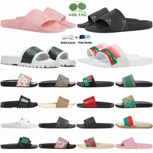 Designerskie buty kapcie slajdy pościg basen slajd matelasse różowa gumowa tygrysy białe czarne blokowanie pomarańczowego kwitnienia gumy dla kobiety w1e4t#