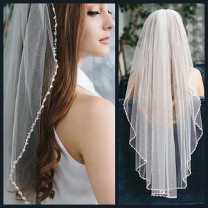 Bridal Veils V136 Sparking Veil With Rhinestones Cathedral Wedding Crystals Edge 1 Tier Brides Accessories For