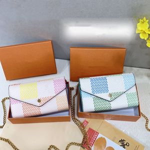 Multi Felice Pochettes Women's Chain Bag New Chessboard Checkered Letter Envelope Designer Women's Wallet Messen gers Leather Shoulder Bag Highs Quality Handbag