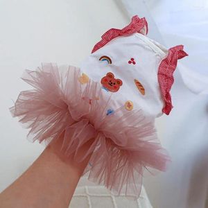 Vestido de vestuário de vestuário para cachorro vestido de princesa de estimação bonita e sem mangas desenhos animados gato de verão malha diária desgaste