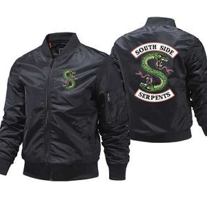 Мужские куртки Riverdale South Side Serpents Jacket Mens TV Program Mens Bomber Jacket Street Mens Winter Jacket 5xl Mens Wind -Prolead Jacket Q240523