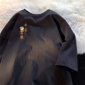 Дизайнерские мужские женские футболки футболки футболки китайский стиль хлопок с коротким рукавом лето Новый рыхлый вырезок белый черный случайный мелкий шар