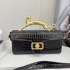 Luxury Brand Shoulder Bags Fashion Print Handbags For Women Cat Shape Golden Metal Handle Buckle Flap Females Bags 240430