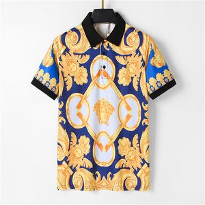 Herren Polos T-Shirt Mode Stickerei Kurzärmele Tops Turndown Kragen Tee Casual Polo Shirts M-3xla01