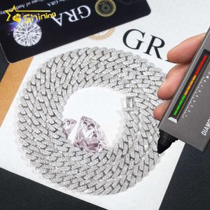 Stocks 8MM 925 Sterling Silver Gold Plated New Arrivals Hip Hop VVS D Color Moissanite Cuban Link Chain