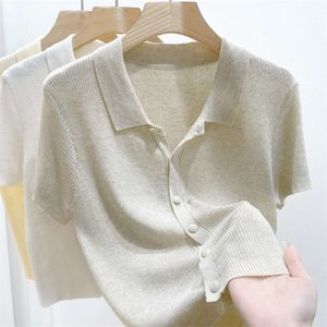 Moda coreana 3 cores camisas de manga curta femininas lazer verão básico sólido elegante estilo de rua diário