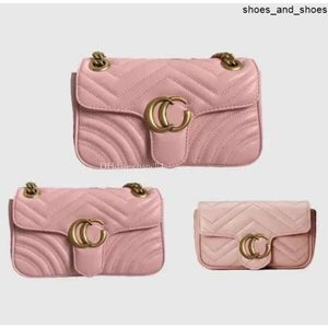 Fashion Marmont Women S Designers Väskor 446744 REAL LÄDER Handväskor Kedjan Kosmetisk Messenger Shopping Shopping Axel Bag Totes Lady Wallet Purse