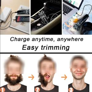 Barbeador elétrico para homens para homens barba barba 3d lâmina flutuante lavável recarga USB Recarra de cabelo Soeye