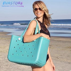 Evastore Summer Beach Bags Eva Rubbber Waterproof Outdoor Tote Bag Portable Travel Storage Sports Handbag Organization Box 240517