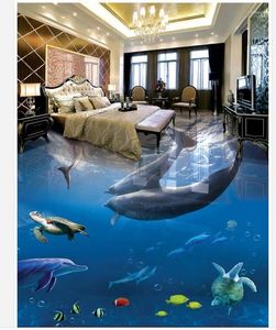 Обои на обои дома дельфины подводной 3D стереоскопическая ванная гостиная