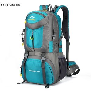 405060L de grande capacidade para caminhadas Backpack Men Outdoor Mountain Backbag Sport Male Pack Back Pacote de lazer Pacote de viagem preto 240520