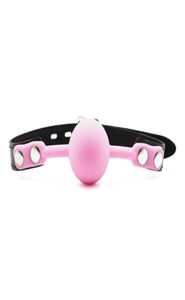 Bola de silicone de silicone preto rosa Boca de boca de couro de boca recheada Erótica Erótica Sex Toy Toy Ball Plug Juguetes Sexuales para parejas3588131